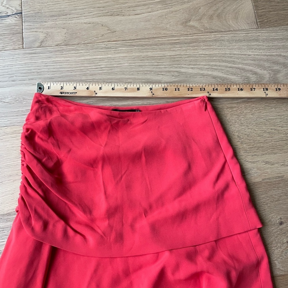 🆕Massimo Dutti Coral Flare Scrunch Skirt Sz 6 - Picture 5 of 8